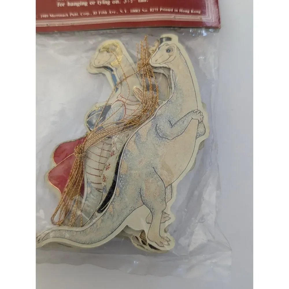 Vtg Darwin the Dinosaur Ornaments 6 Set Mary Lillemoe Merrimack 1989 NIP